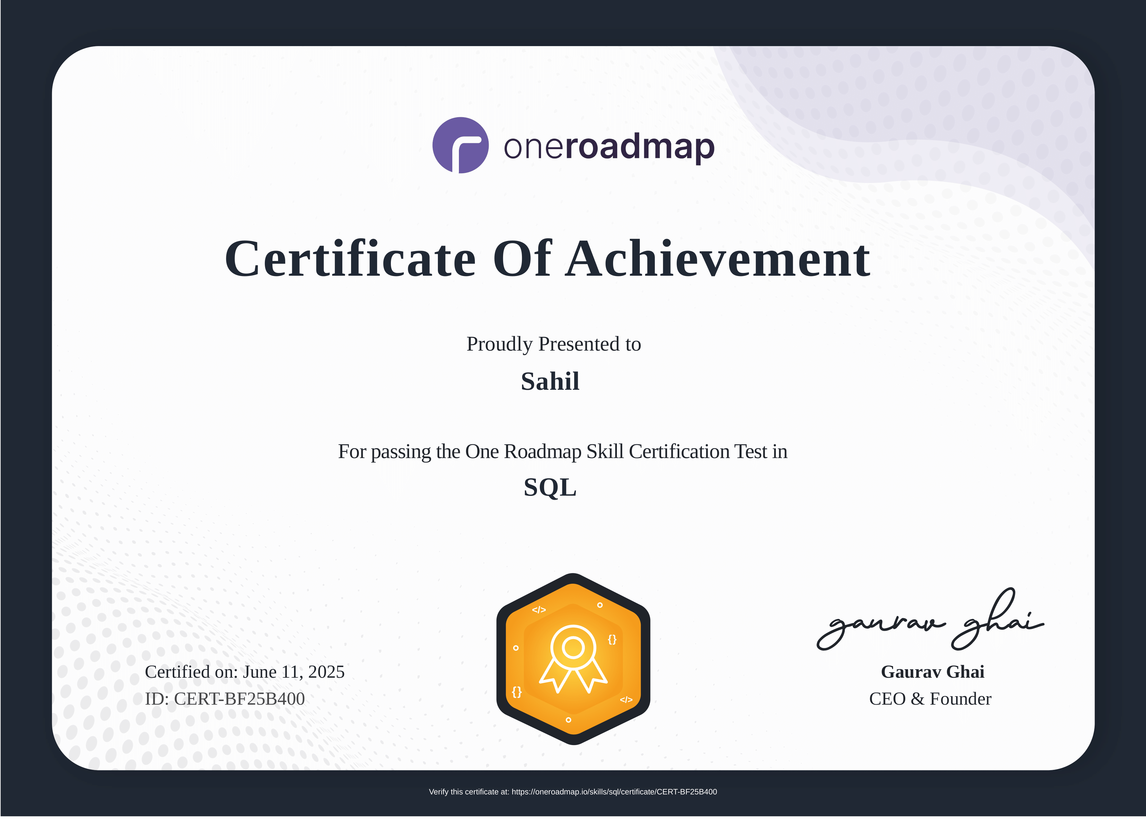 SQL Certification